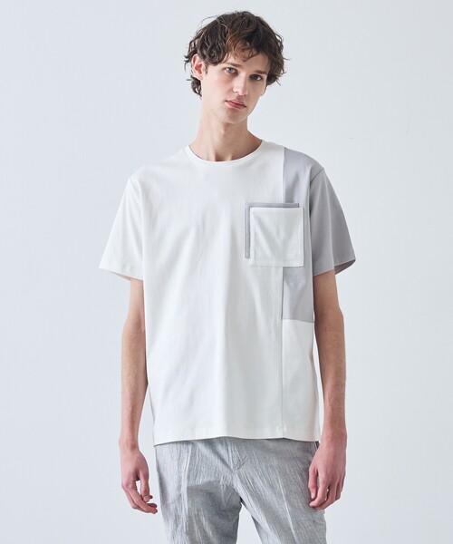 5351 POUR LES HOMMES(ゴーサンゴーイチプールオム)の「ダブルポケット 半袖 Tシャツ(Tシャツ/カットソー・メンズ・ネイビー/ホワイト/ブラック・48/46/44/50)」の12枚目の写真