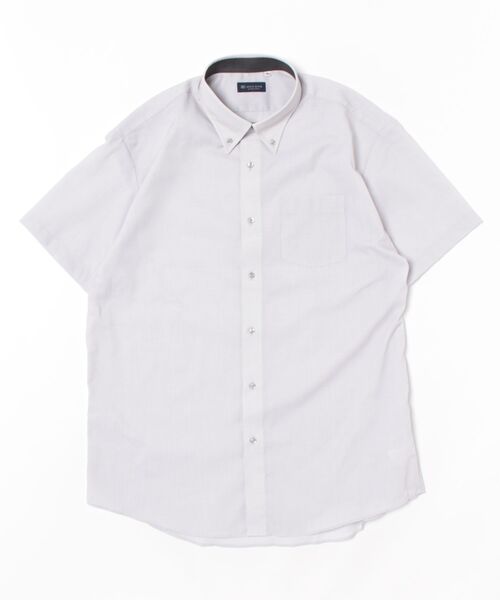 TOKYO SHIRTS(トウキョウシャツ)の「【吸水速乾】 形態安定ノンアイロン ボタンダウン 半袖ビジネスワイシャツ(ビジネスシャツ・メンズ・グレー・首回り45cm/首回り47cm)」の6枚目の写真