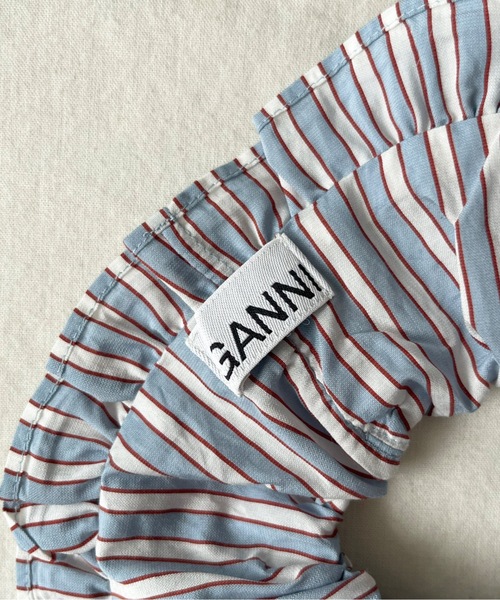 GANNI（ガニー）の「GANNI Yarn dyed stripe frill scrunchie（シュシュ・レディース・その他・ONE SIZE）」の4枚目の写真