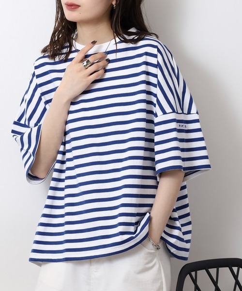 FUNALIVE(ファンアライブ)の「オリオン ビール BIGシルエットボーダーPO(Tシャツ/カットソー・レディース・ブラック/ブルー/レッド・M-L)」の2枚目の写真