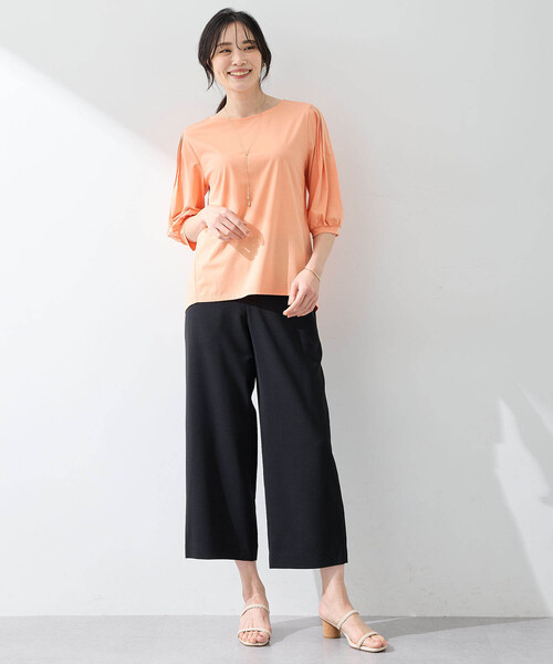 A/C DESIGN BY ALPHA CUBIC(エーシーデザインバイアルファキュービック)の「【接触冷感】袖タックデザインプルオーバー(Tシャツ/カットソー・レディース・ライトグレー/オレンジ/ネイビー・M/L)」の17枚目の写真