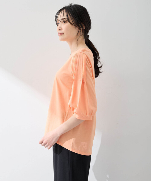 A/C DESIGN BY ALPHA CUBIC(エーシーデザインバイアルファキュービック)の「【接触冷感】袖タックデザインプルオーバー(Tシャツ/カットソー・レディース・ライトグレー/オレンジ/ネイビー・M/L)」の19枚目の写真