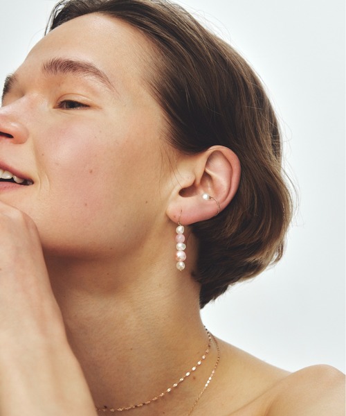 les bonbon(ルボンボン)の「【les bonbon】playfully pearl pierce PK/プレイフリー パール ピアス(ピアス(両耳用)・レディース・ピンク・FREE)」の1枚目の写真