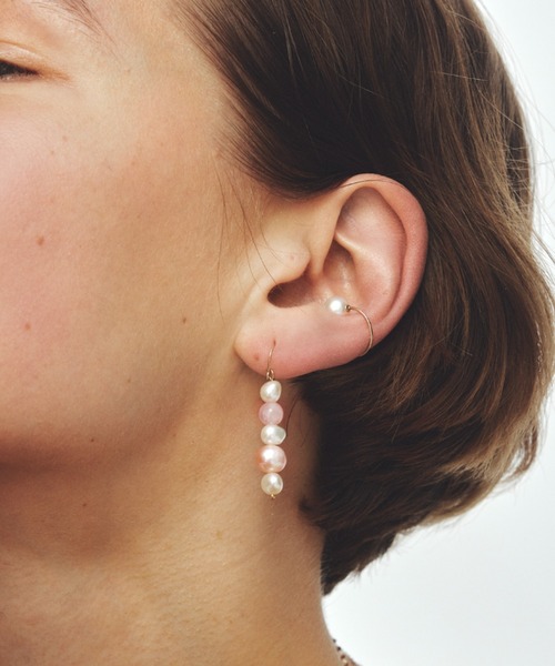 les bonbon(ルボンボン)の「【les bonbon】playfully pearl pierce PK/プレイフリー パール ピアス(ピアス(両耳用)・レディース・ピンク・FREE)」の2枚目の写真