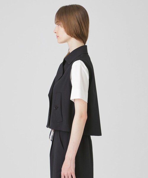 BLUE LABEL CRESTBRIDGE（ブルーレーベルクレストブリッジ）の「ハイカウントナノショートベスト（ベスト・レディース・ベージュ/ブラック・38）」の5枚目の写真