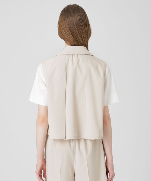 BLUE LABEL CRESTBRIDGE（ブルーレーベルクレストブリッジ）の「ハイカウントナノショートベスト（ベスト・レディース・ベージュ/ブラック・38）」の14枚目の写真