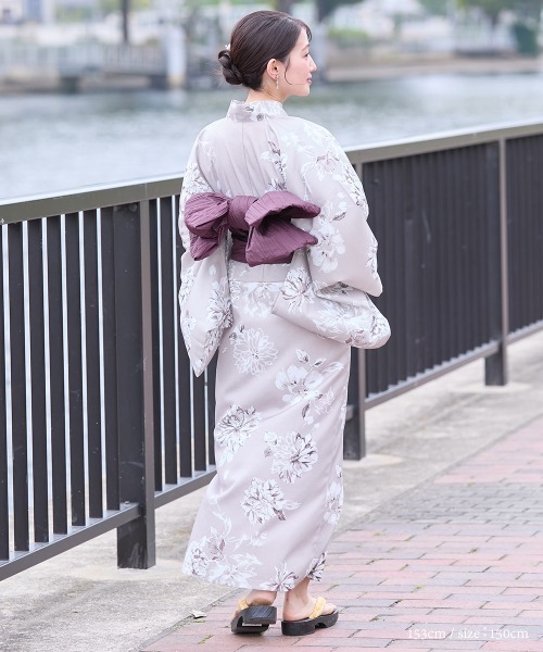 セール】小さいサイズ 大花柄ワンピース浴衣3点セット（羽織り＋