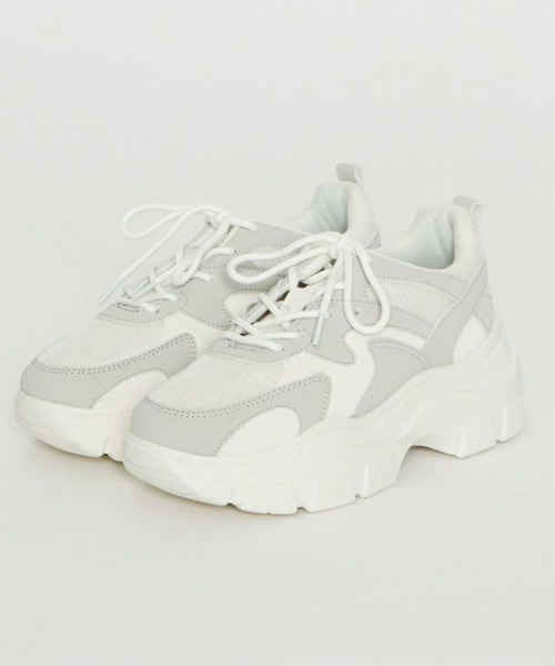 GORGE（ゴージ）の「《厚底×ボリュームソール》レディース DADスニーカー ダッドスニーカー トレンドカジュアル（スニーカー・レディース・ブラック/ホワイト・LL/M/L/S）」の2枚目の写真