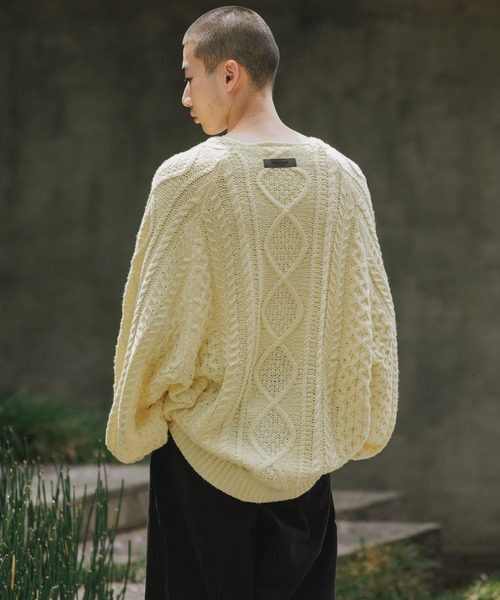 ESSENTIALS ケーブルニット セーター S smoke セール】FOG ESSENTIALS