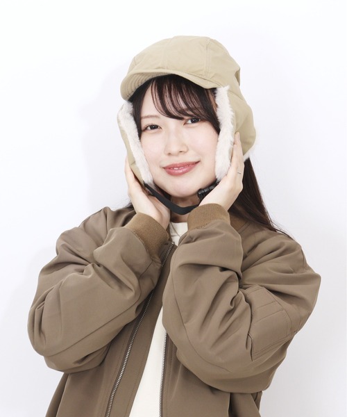 KiU（キウ）の「KiU 2WAY FLIGHT CAP K382（キャップ・メンズ・ベージュ/ブラック/カーキ・FREE）」の6枚目の写真