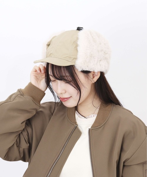 KiU（キウ）の「KiU 2WAY FLIGHT CAP K382（キャップ・メンズ・ベージュ/ブラック/カーキ・FREE）」の15枚目の写真