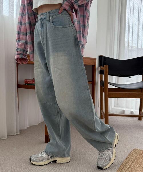 WEGO（ウィゴー）の「WEGO/サマーデニムバレルレッグパンツ（デニムパンツ・レディース・スカイブルー/コバルトブルー・SMALL/MEDIUM）」の18枚目の写真