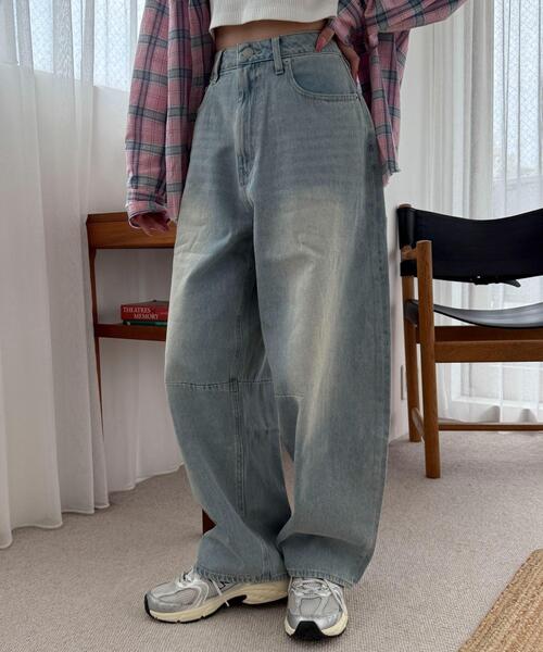 WEGO（ウィゴー）の「WEGO/サマーデニムバレルレッグパンツ（デニムパンツ・レディース・スカイブルー/コバルトブルー・SMALL/MEDIUM）」の19枚目の写真