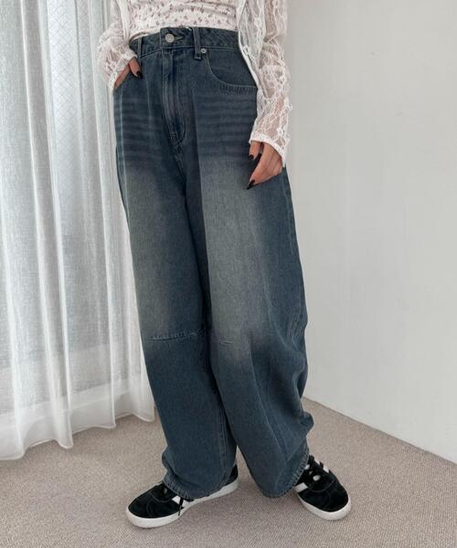 WEGO（ウィゴー）の「WEGO/サマーデニムバレルレッグパンツ（デニムパンツ・レディース・スカイブルー/コバルトブルー・SMALL/MEDIUM）」の22枚目の写真