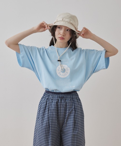 Unblend(アンブレンド)の「【 POOLSIDE COFFEE × Unblend 】オリジナルグラフィック アソート ハーフスリーブ Tシャツ(Tシャツ/カットソー・レディース・ライトブルー/ネイビー/オートミール/ホワイト・FREE)」の12枚目の写真