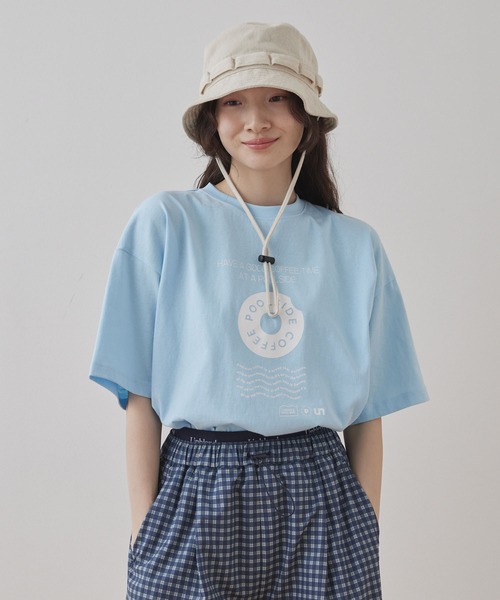 Unblend(アンブレンド)の「【 POOLSIDE COFFEE × Unblend 】オリジナルグラフィック アソート ハーフスリーブ Tシャツ(Tシャツ/カットソー・レディース・ライトブルー/ネイビー/オートミール/ホワイト・FREE)」の13枚目の写真