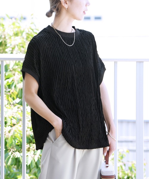 reca（レカ）の「フリフリカットソー（Tシャツ/カットソー・レディース・オフホワイト/ブラック/ライトブルー/ライム/マスタード・FREE）」の6枚目の写真