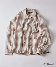 J.S.Homestead / リラックス オンブレ オープン カラー シャツ