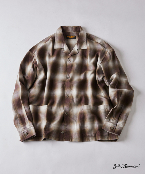 JOURNAL STANDARD J.S HOMESTEAD（ジャーナルスタンダードホームステッド）の「J.S.Homestead / リラックス オンブレ オープン カラー シャツ（シャツ/ブラウス・メンズ・ウッド/ベージュ系その他/チャコールグレー/グレー・LARGE/MEDIUM）」の4枚目の写真