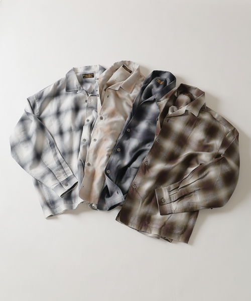 JOURNAL STANDARD J.S HOMESTEAD（ジャーナルスタンダードホームステッド）の「J.S.Homestead / リラックス オンブレ オープン カラー シャツ（シャツ/ブラウス・メンズ・ウッド/ベージュ系その他/チャコールグレー/グレー・LARGE/MEDIUM）」の22枚目の写真