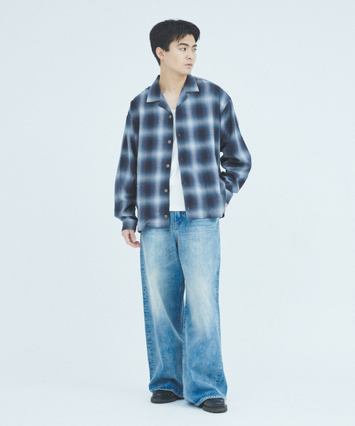 J.S.Homestead / リラックス オンブレ オープン カラー シャツ（シャツ