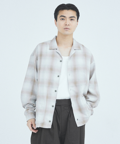 J.S.Homestead / リラックス オンブレ オープン カラー シャツ（シャツ