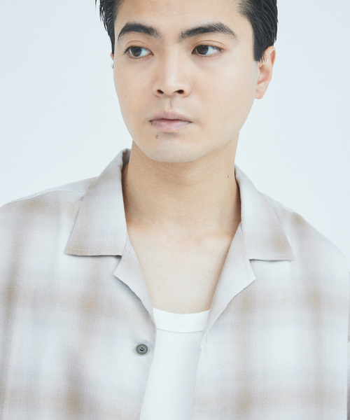 JOURNAL STANDARD J.S HOMESTEAD（ジャーナルスタンダードホームステッド）の「J.S.Homestead / リラックス オンブレ オープン カラー シャツ（シャツ/ブラウス・メンズ・ウッド/ベージュ系その他/チャコールグレー/グレー・LARGE/MEDIUM）」の18枚目の写真