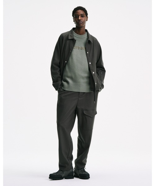 SOPHNET.(ソフネット)の「LIGHT MELTON WOOL COACH JACKET(ブルゾン・メンズ・チャコールグレー/オフホワイト/ブラック・2/3/4/1/5)」の5枚目の写真