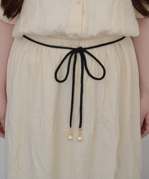 VIBGYOR Women（ヴィブジョー　ウィメン）の「【resonance】パール付き シンプルデザイン ウエストマーク 細ロープベルト【マルチウェイ】（ベルト・レディース・ブラウン/オフホワイト/ネイビー/ベージュ/ブラック・FREE）」の9枚目の写真