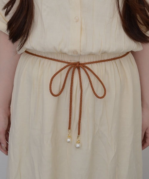 VIBGYOR Women（ヴィブジョー　ウィメン）の「【resonance】パール付き シンプルデザイン ウエストマーク 細ロープベルト【マルチウェイ】（ベルト・レディース・ブラウン/オフホワイト/ネイビー/ベージュ/ブラック・FREE）」の11枚目の写真