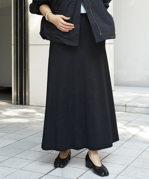 美品　ドゥーズィエムクラス　ブラック　ロングスカート　Jersey フレア セール】*New Jersey Flare スカート（スカート）｜Deuxieme