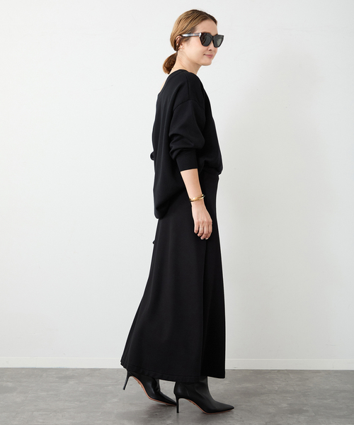 美品　ドゥーズィエムクラス　ブラック　ロングスカート　Jersey フレア 追加 New Jersey Flare スカート（スカート）｜Deuxieme Classe