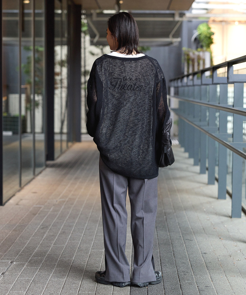 JOURNAL STANDARD（ジャーナルスタンダード）の「《追加》ヘンリーメッシュニット（ニット/セーター・レディース・ブラウン/ライトグレー/ブラック・FREE）」の8枚目の写真