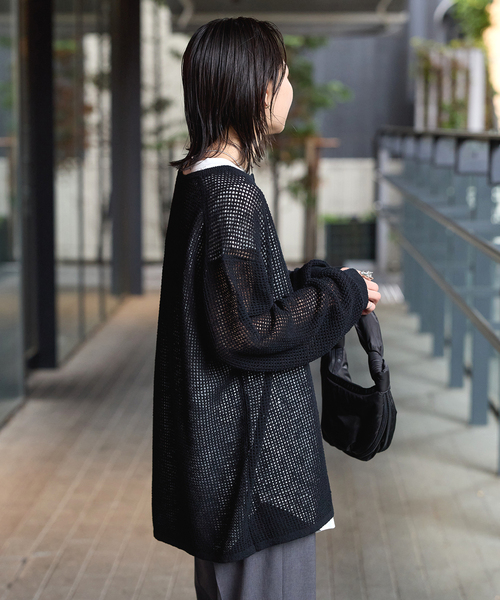 JOURNAL STANDARD（ジャーナルスタンダード）の「《追加》ヘンリーメッシュニット（ニット/セーター・レディース・ブラウン/ライトグレー/ブラック・FREE）」の10枚目の写真