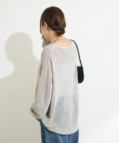 JOURNAL STANDARD（ジャーナルスタンダード）の「《追加》ヘンリーメッシュニット（ニット/セーター・レディース・ブラウン/ライトグレー/ブラック・FREE）」の14枚目の写真