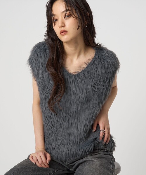 フェザー ノースリーブ プルオーバー -ウォッシャブル-（ベスト