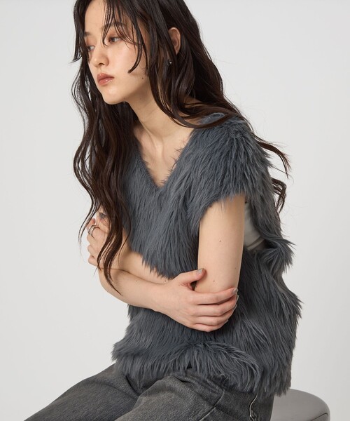 フェザー ノースリーブ プルオーバー -ウォッシャブル-（ベスト