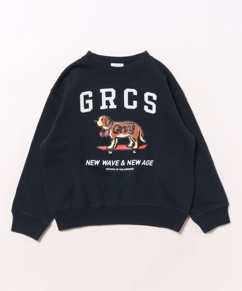 GROOVY COLORS（グルービーカラーズ）の「BASIC SKATE DOG Sweat Shirt（スウェット・キッズ・ネイビー・115/125）」の3枚目の写真