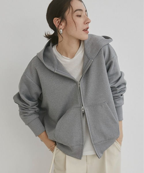 ANGIE(アンジー)の「ダンボール ダブルジップパーカー フーディー / 秋服(パーカー・レディース・杢グレー/ブラウン/ネイビー/ブラック・MEDIUM/SMALL)」の13枚目の写真