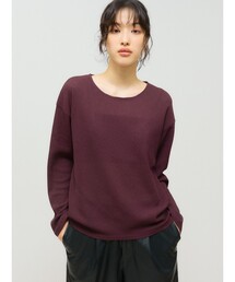 MIDIUMISOLID for Ladies シアーワッフルプルオーバー