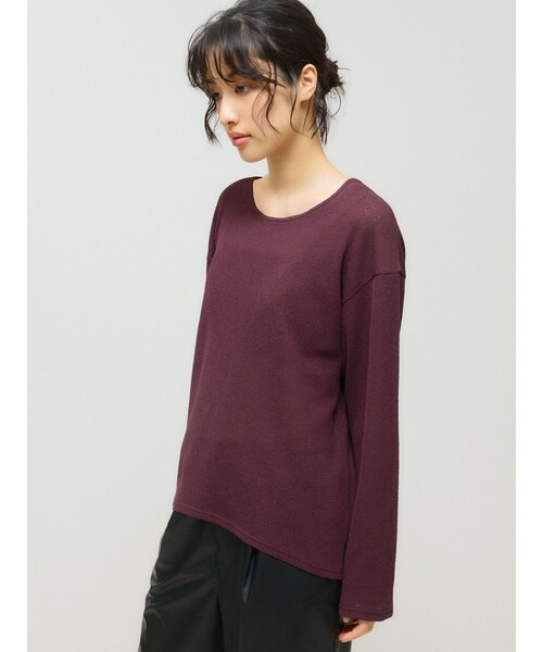 MIDIUMISOLID（ミディウミソリッド）の「MIDIUMISOLID for Ladies シアーワッフルプルオーバー（Tシャツ/カットソー・レディース・オレンジ/ブラック/オフホワイト/ワインレッド・FREE）」の11枚目の写真