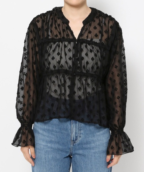 FOUND GOOD（ファウンドグッド）の「フラワードビーCDブラウス（シャツ/ブラウス・レディース・ブラウン系3/ブラック・L/M）」の10枚目の写真