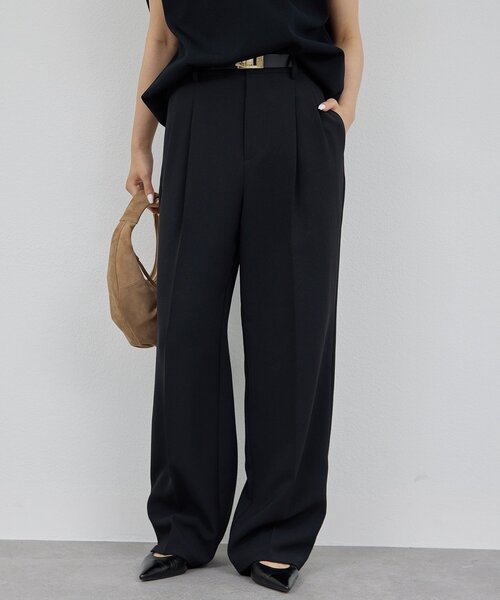 GALLARDAGALANTE（ガリャルダガランテ）の「【シワになりにくい】ジャージータックワイドパンツ（その他パンツ・レディース・グレイッシュベージュ/アイボリー/ブラック・0/1/2）」の7枚目の写真