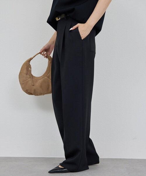 GALLARDAGALANTE（ガリャルダガランテ）の「【シワになりにくい】ジャージータックワイドパンツ（その他パンツ・レディース・グレイッシュベージュ/アイボリー/ブラック・0/1/2）」の8枚目の写真