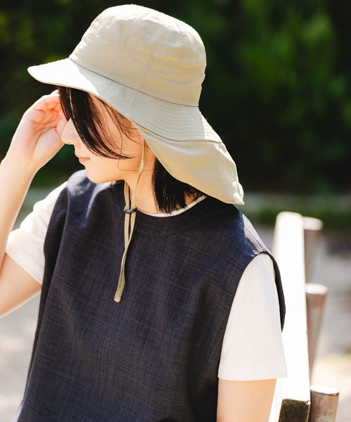 EKAL(エカル)の「サンシェードハット(ハット・レディース・ベージュ/ブラック・ONE)」の3枚目の写真