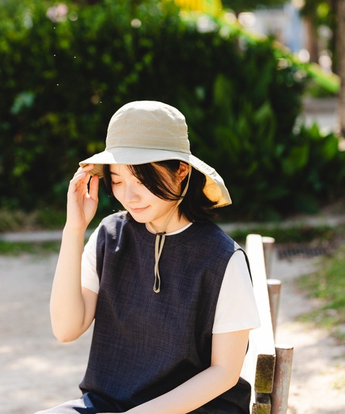 EKAL(エカル)の「サンシェードハット(ハット・レディース・ベージュ/ブラック・ONE)」の6枚目の写真