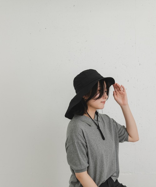 EKAL(エカル)の「サンシェードハット(ハット・レディース・ベージュ/ブラック・ONE)」の7枚目の写真