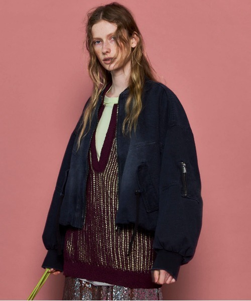 MAISON SPECIAL(メゾンスペシャル)の「Washed MA-1/ウォッシュドMA-1【MAISON SPECIAL/メゾンスペシャル】(MA-1・レディース・ベージュ/ブラック・FREE)」の2枚目の写真
