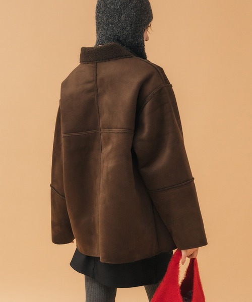 セール】フェイクムートンコート / ブラック ブラウン ムートン ボア