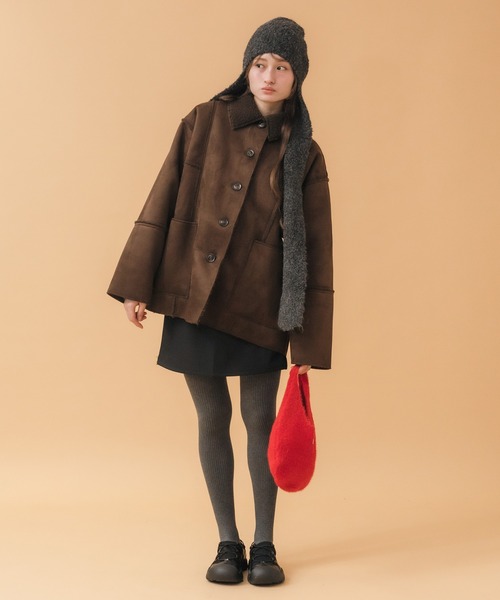 セール】フェイクムートンコート / ブラック ブラウン ムートン ボア